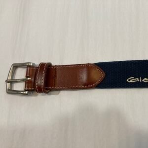 Peter Millar GlenWild Golf Club Belt, Blue & Leather Trim
